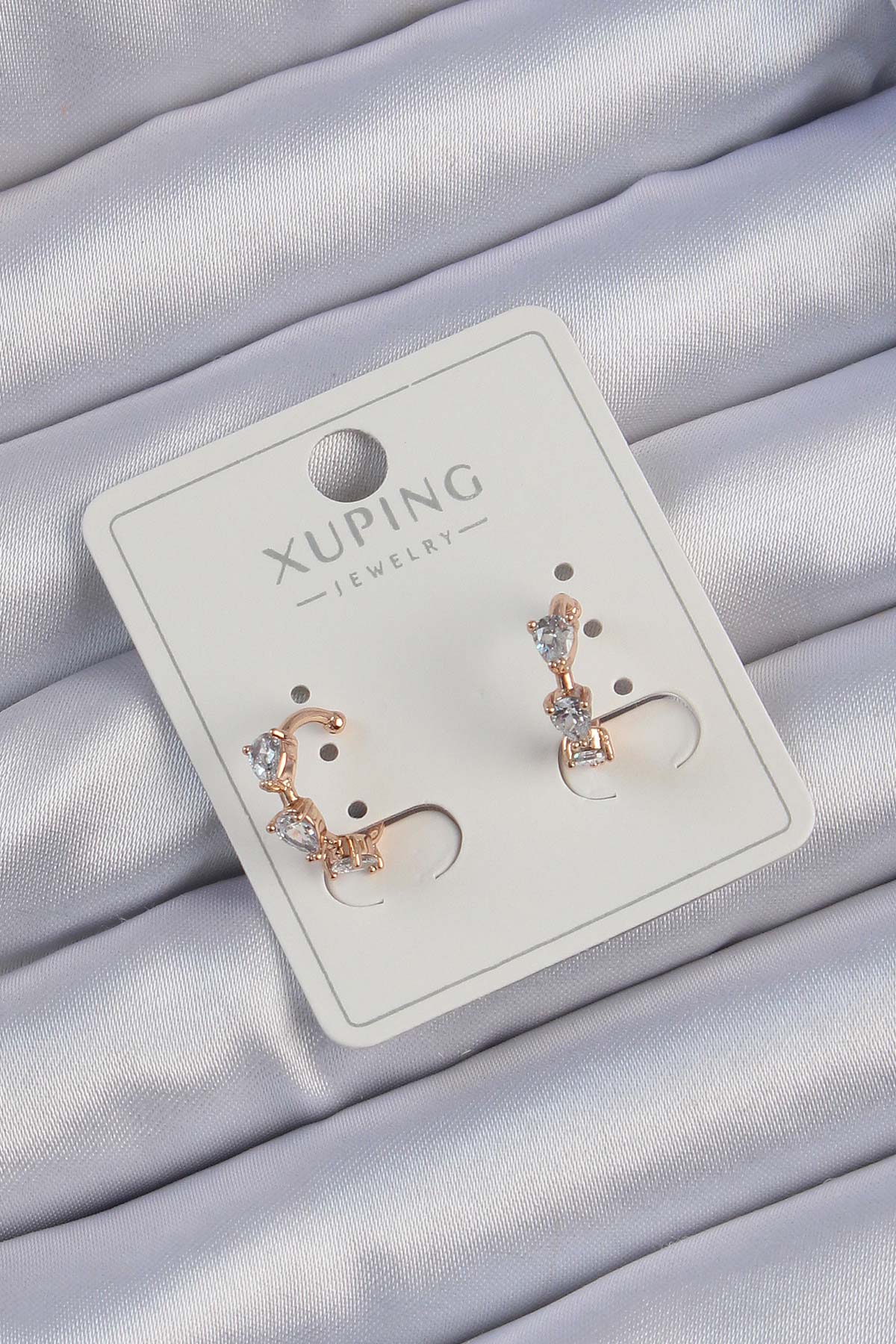 Erb%20Xuping%20Rose%20Renk%20Damla%20Zirkon%20Taşlı%20Earcuff%20Küpe