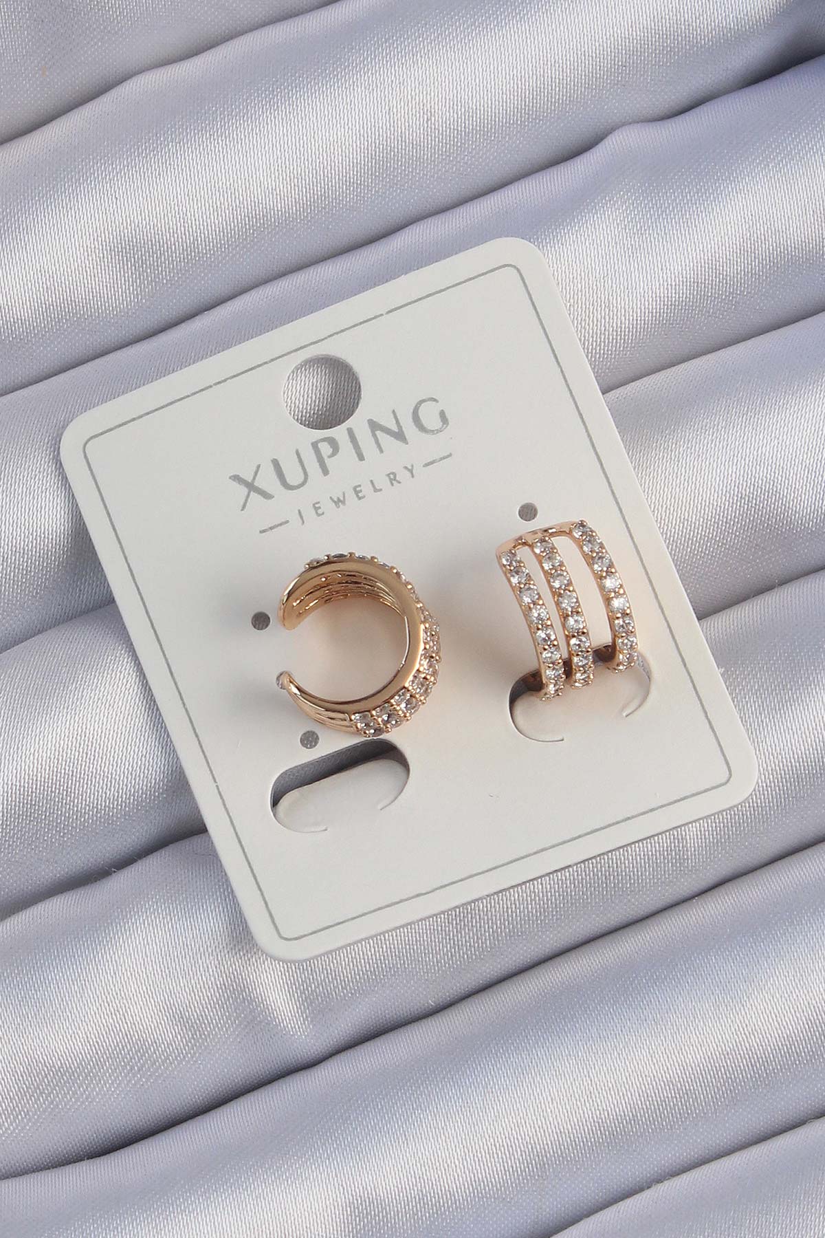 Erb%20Xuping%20Rose%20Renk%20Sıralı%20Zirkon%20Taşlı%20Earcuff%20Küpe