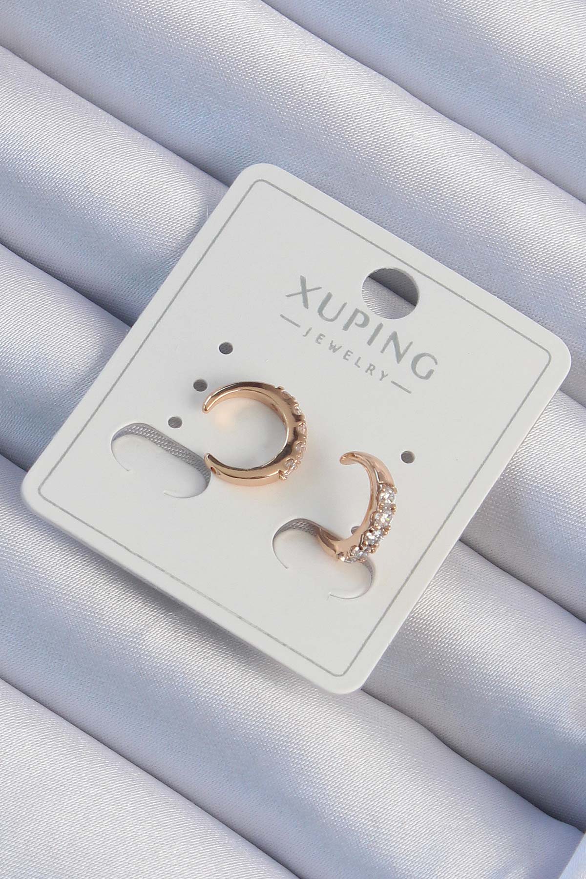 Erb%20Xuping%20Rose%20Renk%20Zirkon%20Taşlı%20Ay%20Model%20Earcuff%20Küpe