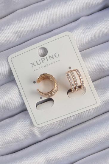 Erb Xuping Rose Renk Sıralı Zirkon Taşlı Earcuff Küpe