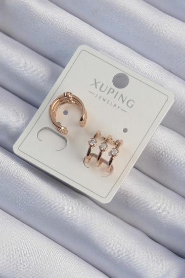 Erb Xuping Rose Renk Zirkon Taşlı Earcuff Küpe