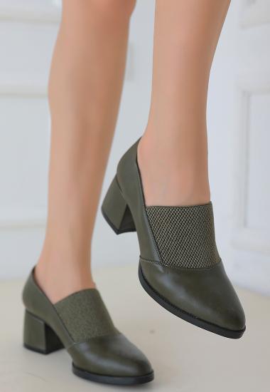 Mende Yeşil Cilt Topuklu Ayakkabı